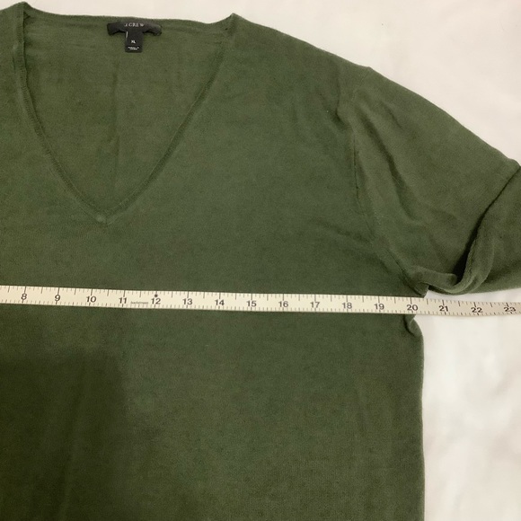 J.Crew V Neck Merino wool blend green XL Sweater (W703) - Picture 7 of 7